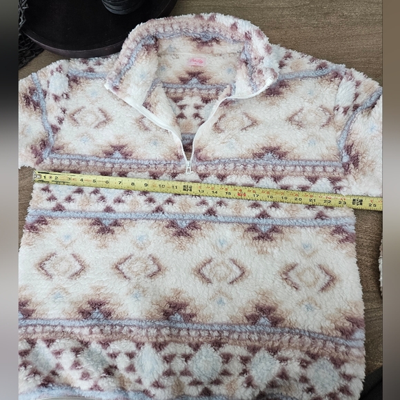 Western Print Sherpa Pullover, size:XL - Picture 4 of 7
